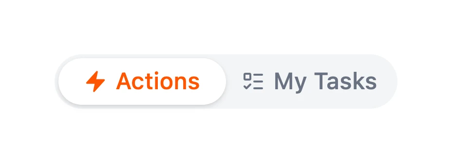 The Actions and My Tasks tabs at the top of the SchemeFlow side pane