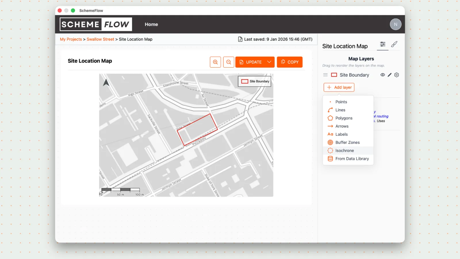 Adding an isochrone layer
