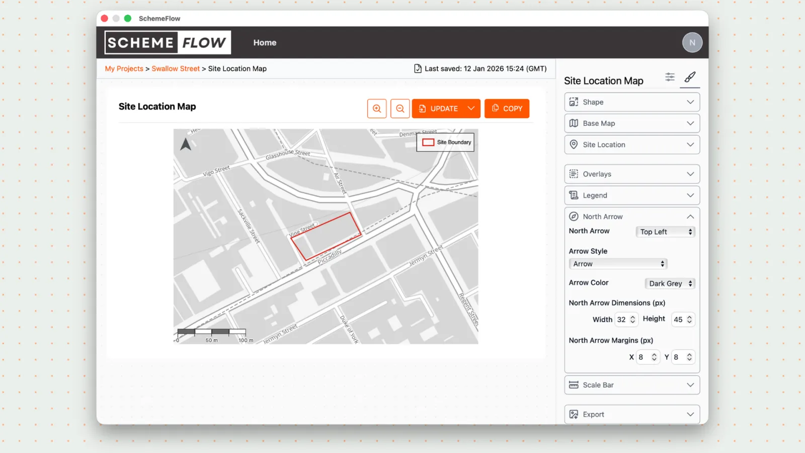 Selecting North Arrow in the Styles panel